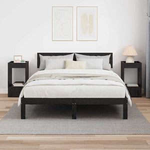 End Table 2 τεμ. Μαύρη Οξυά 30 x 30 x 56 εκ. Επεξεργασμένο Ξύλο