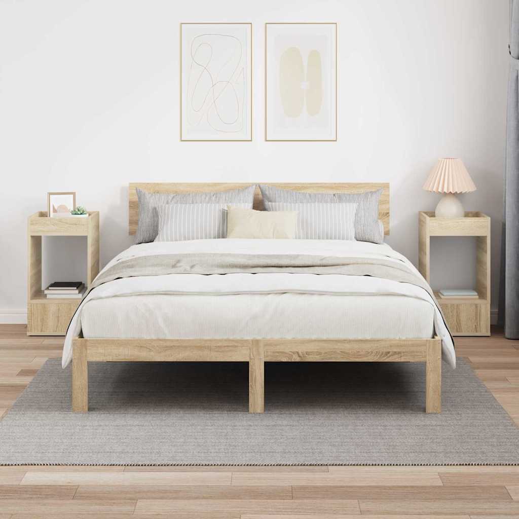 End Table 2 pcs Δρύς Sonoma 30 x 30 x 56 εκ. Επεξεργασμένο ξύλο