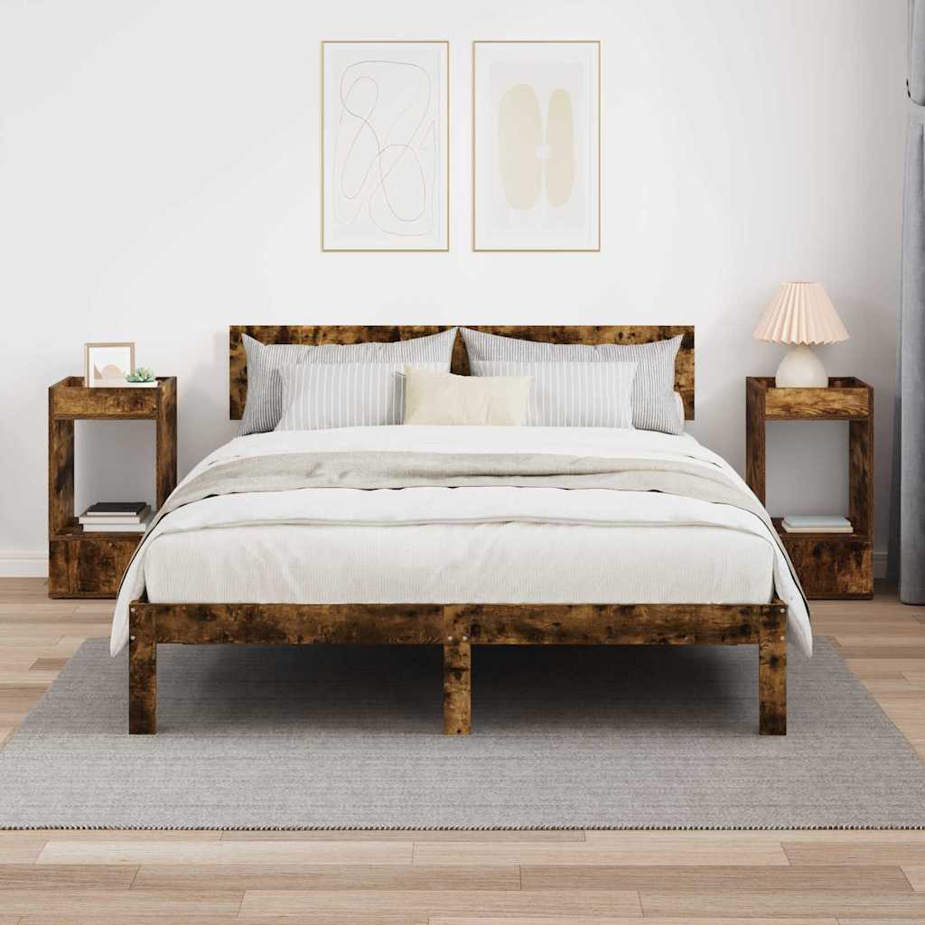 End Table 2 pcs Καπνιστό Δρύς 30 x 30 x 56 εκ.