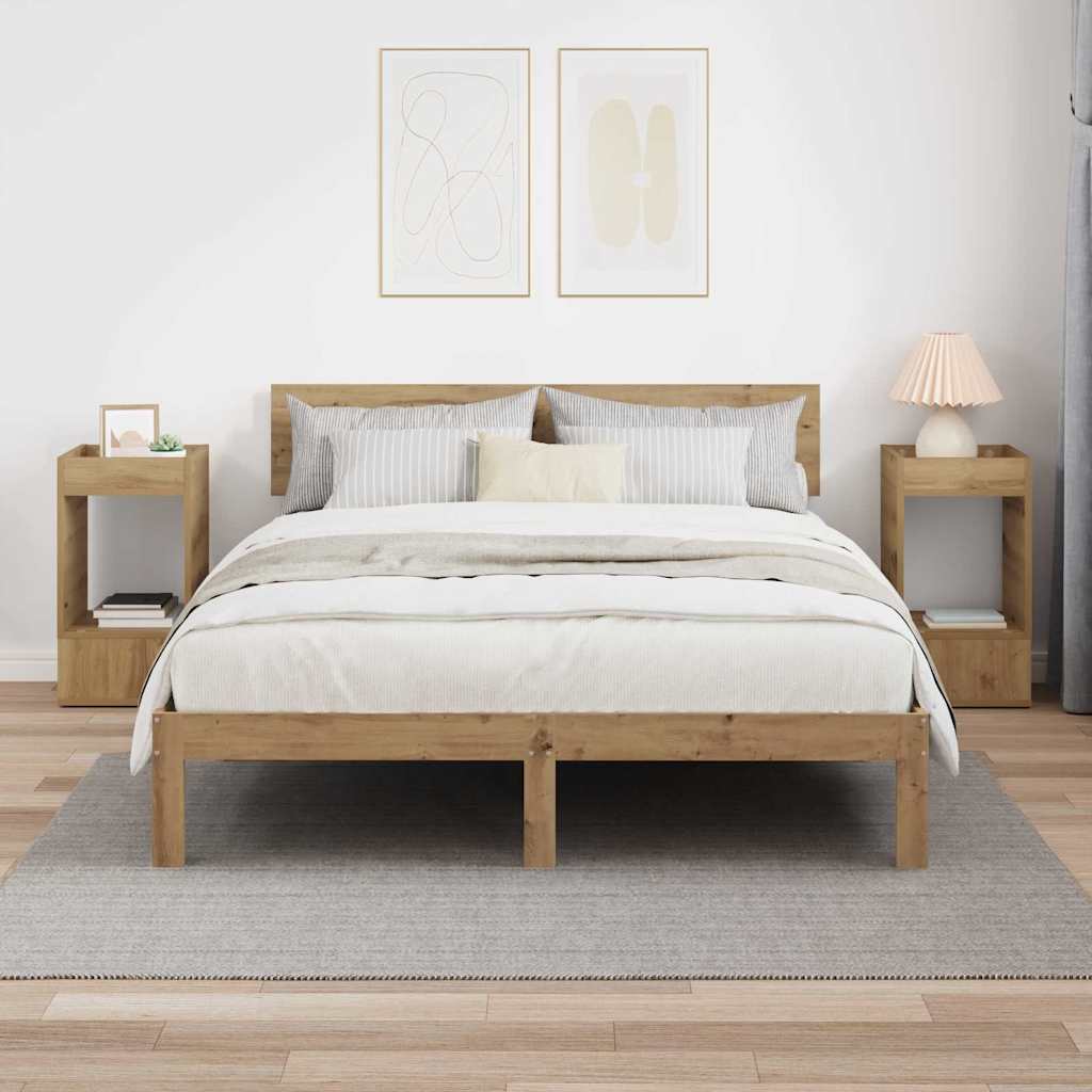 End Table 2 pcs Artisan Oak 30 x 30 x 56 εκ. Επεξεργασμένο ξύλο