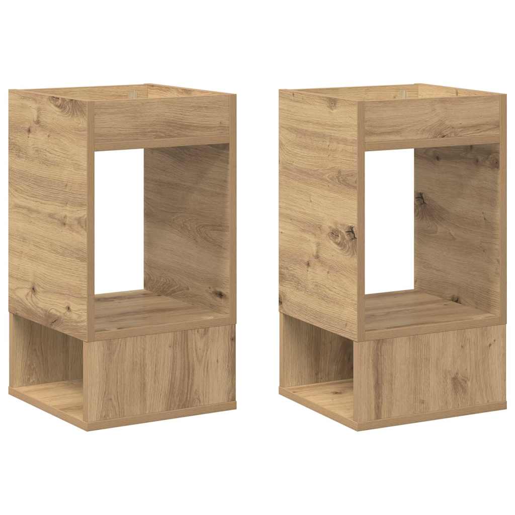 End Table 2 pcs Artisan Oak 30 x 30 x 56 εκ. Επεξεργασμένο ξύλο