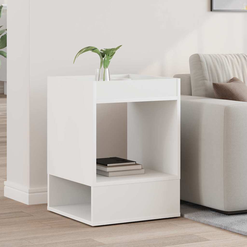 End Table Λευκό 40 x 40 x 56 εκ. Επεξεργασμένο ξύλο
