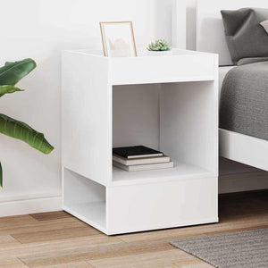 End Table Λευκό 40 x 40 x 56 εκ. Επεξεργασμένο Ξύλο
