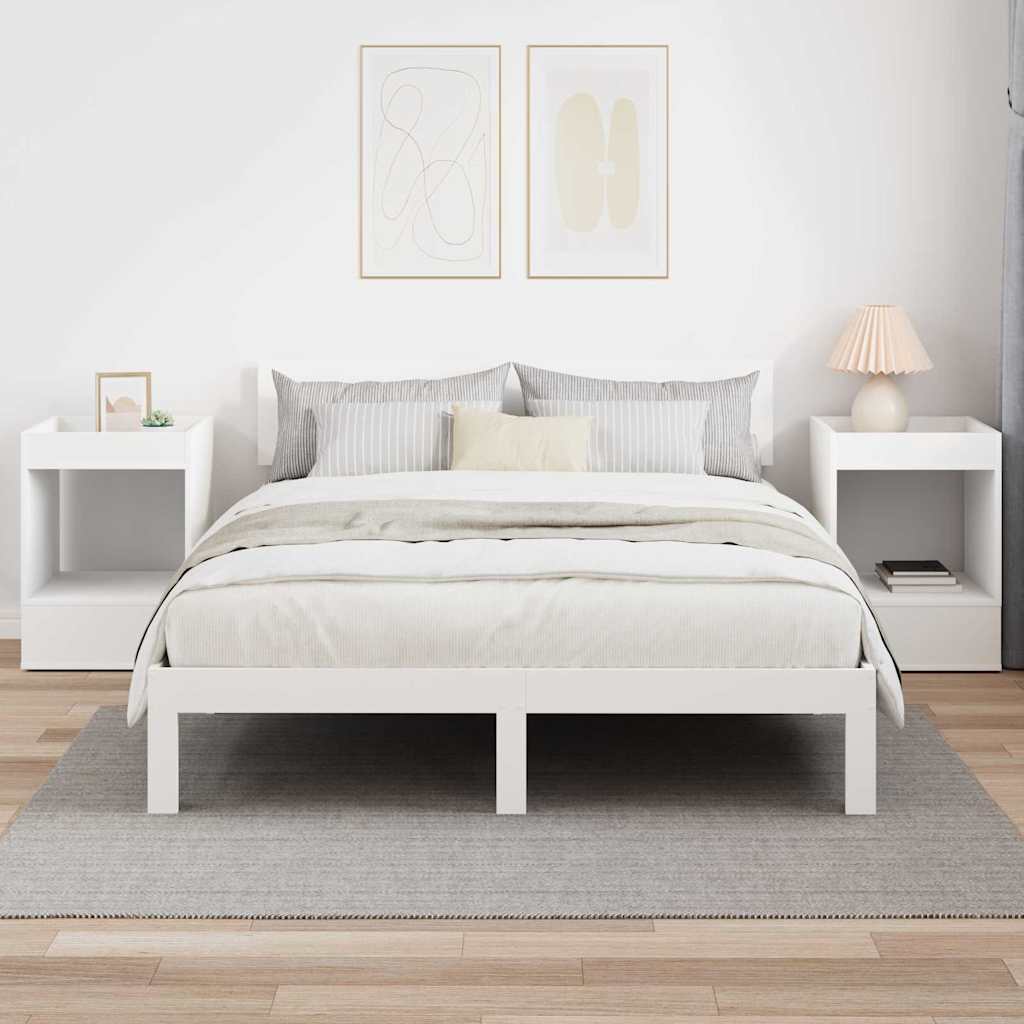 End Table 2 pcs Λευκό 40 x 40 x 56 εκ. Επεξεργασμένο ξύλο