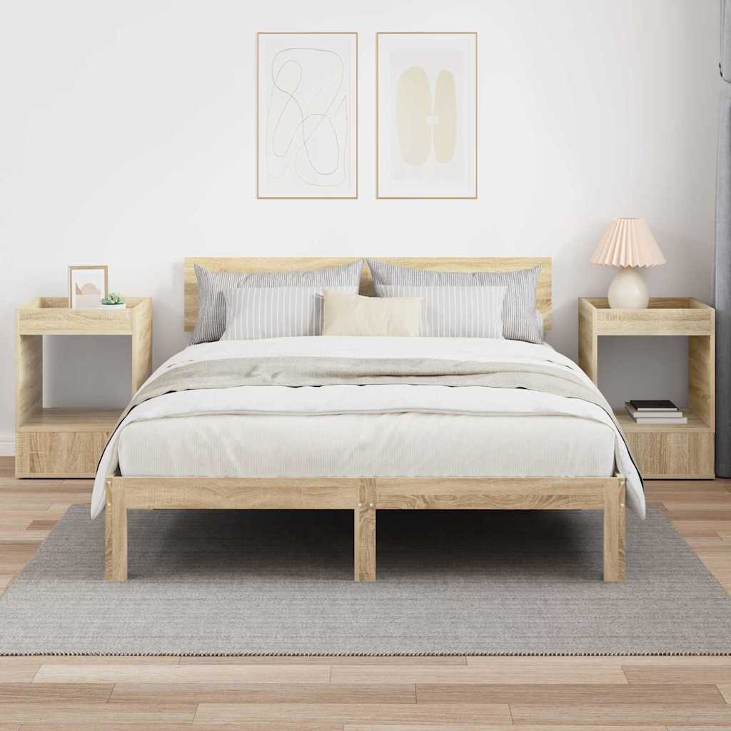 End Table 2 pcs Δρύς Sonoma 40 x 40 x 56 εκ. Επεξεργασμένο ξύλο