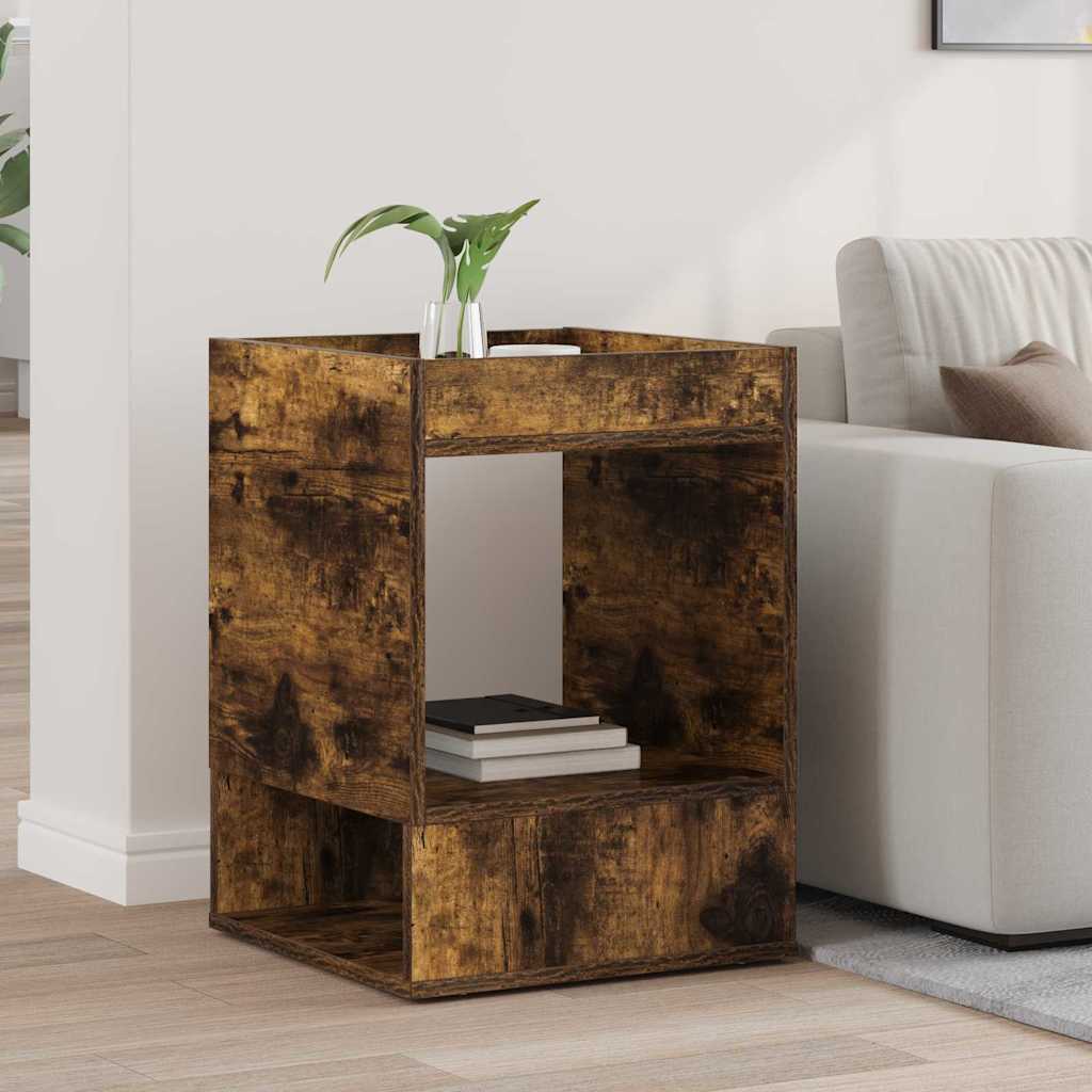 End Table Καπνιστό Δρύς 40 x 40 x 56 εκ. Επεξεργασμένο ξύλο
