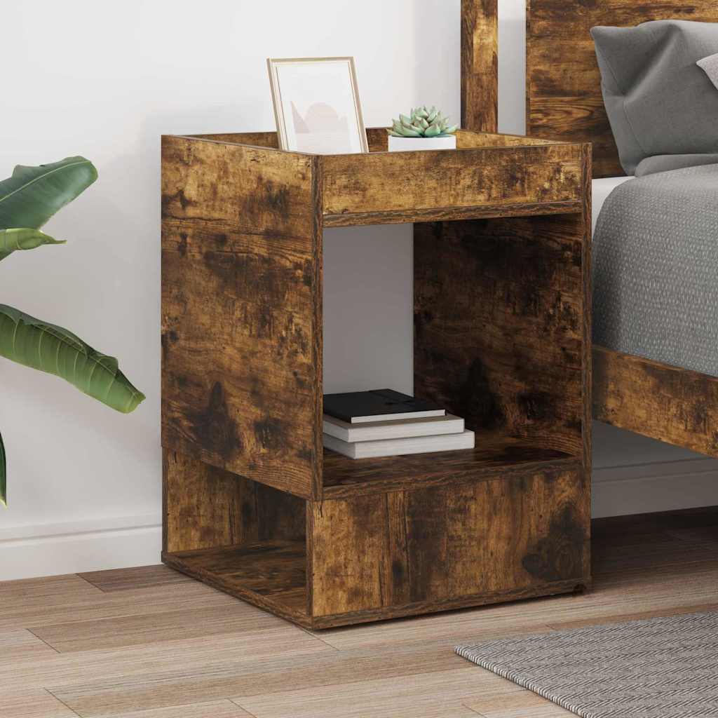 End Table Καπνιστό Δρύς 40 x 40 x 56 εκ. Επεξεργασμένο ξύλο