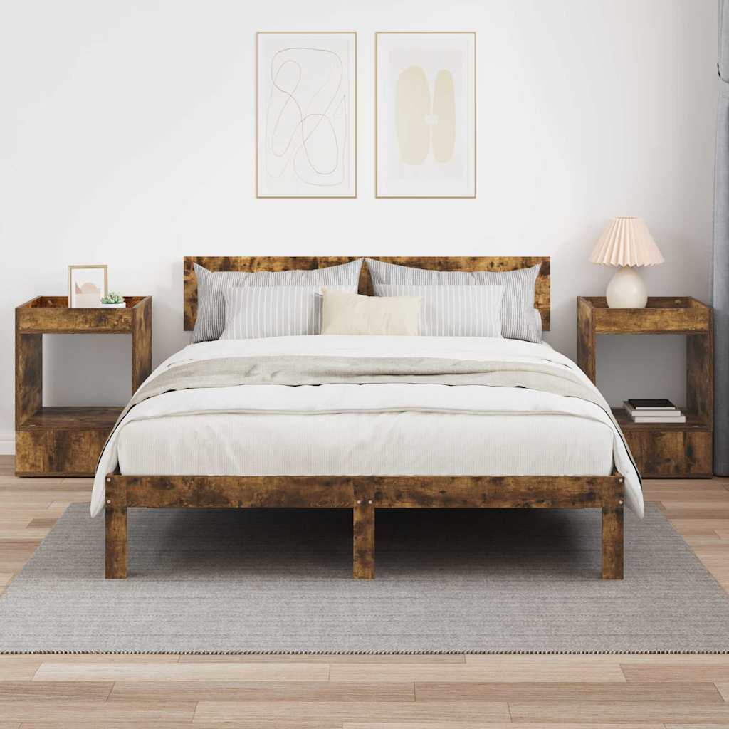 End Table 2 pcs Καπνιστό Δρύς 40 x 40 x 56 εκ.