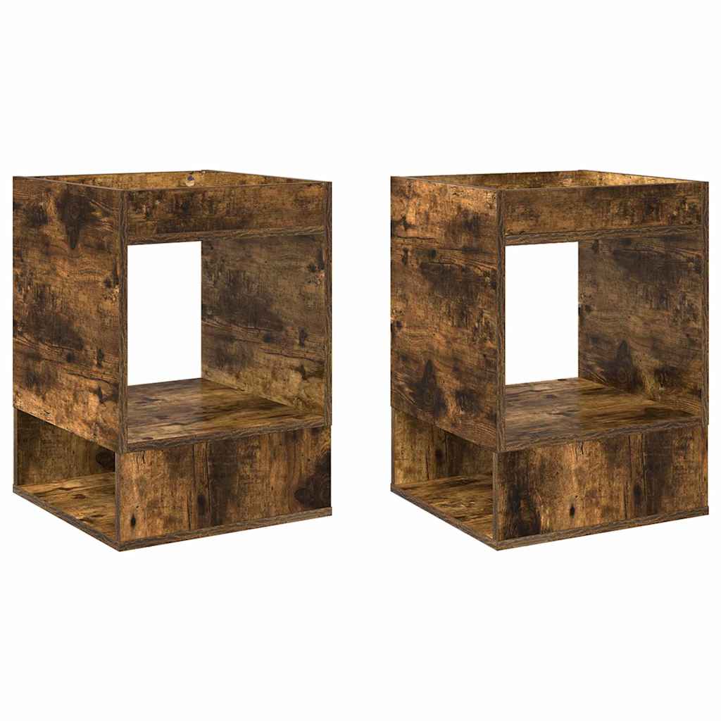 End Table 2 pcs Καπνιστό Δρύς 40 x 40 x 56 εκ.