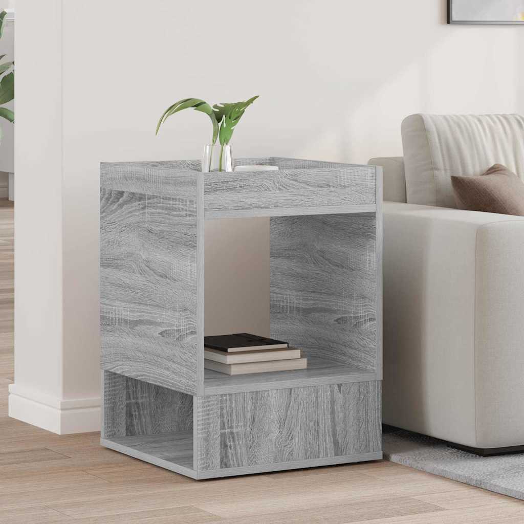 End Table Γκρίζο Σονομα 40 x 40 x 56 εκ. Επεξεργασμένο ξύλο