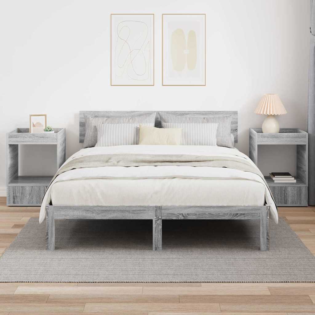 End Table 2 pcs Γκρίζο Σονομα 40 x 40 x 56 εκ.