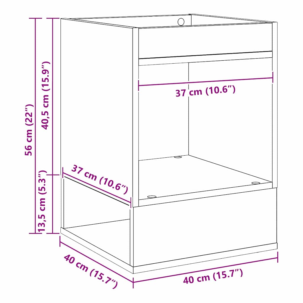 End Table 2 pcs Γκρίζο Σονομα 40 x 40 x 56 εκ.