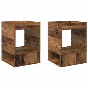 End Table 2 τεμ. Παλιό ξύλο 40 x 40 x 56 εκ. Επεξεργασμένο Ξύλο