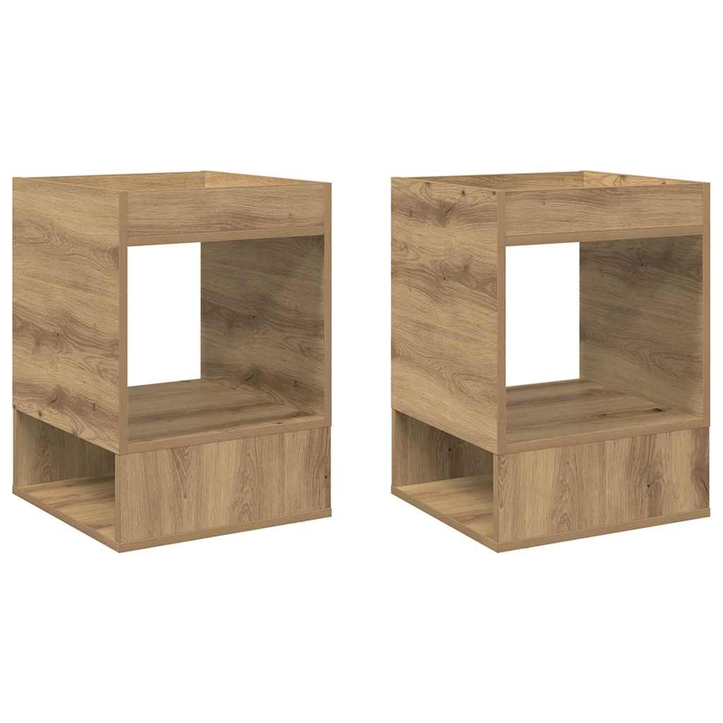 End Table 2 pcs Artisan Oak 40 x 40 x 56 εκ. Επεξεργασμένο ξύλο