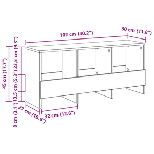 Ράφι Περιοδικών Δρύς Sonoma 102 x 30 x 45 εκ.