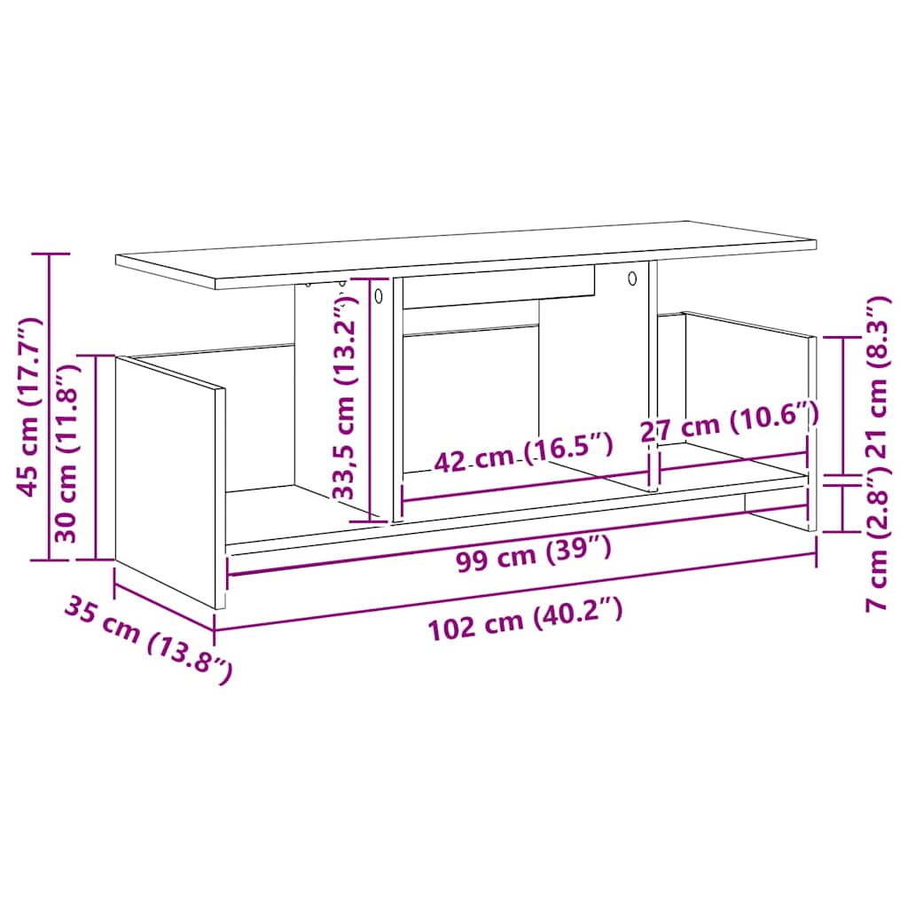 Βάση TV Artisan Oak 102 x 35 x 45 εκ. Επεξεργασμένο ξύλο