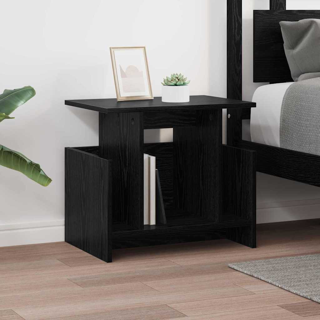 Βάση TV 2 pcs Μαύρη Οξυά 50 x 35 x 45 cm Επεξεργασμένο ξύλο