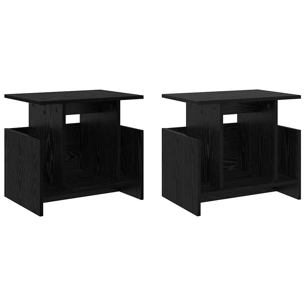 Βάση TV 2 pcs Μαύρη Οξυά 50 x 35 x 45 cm Επεξεργασμένο ξύλο