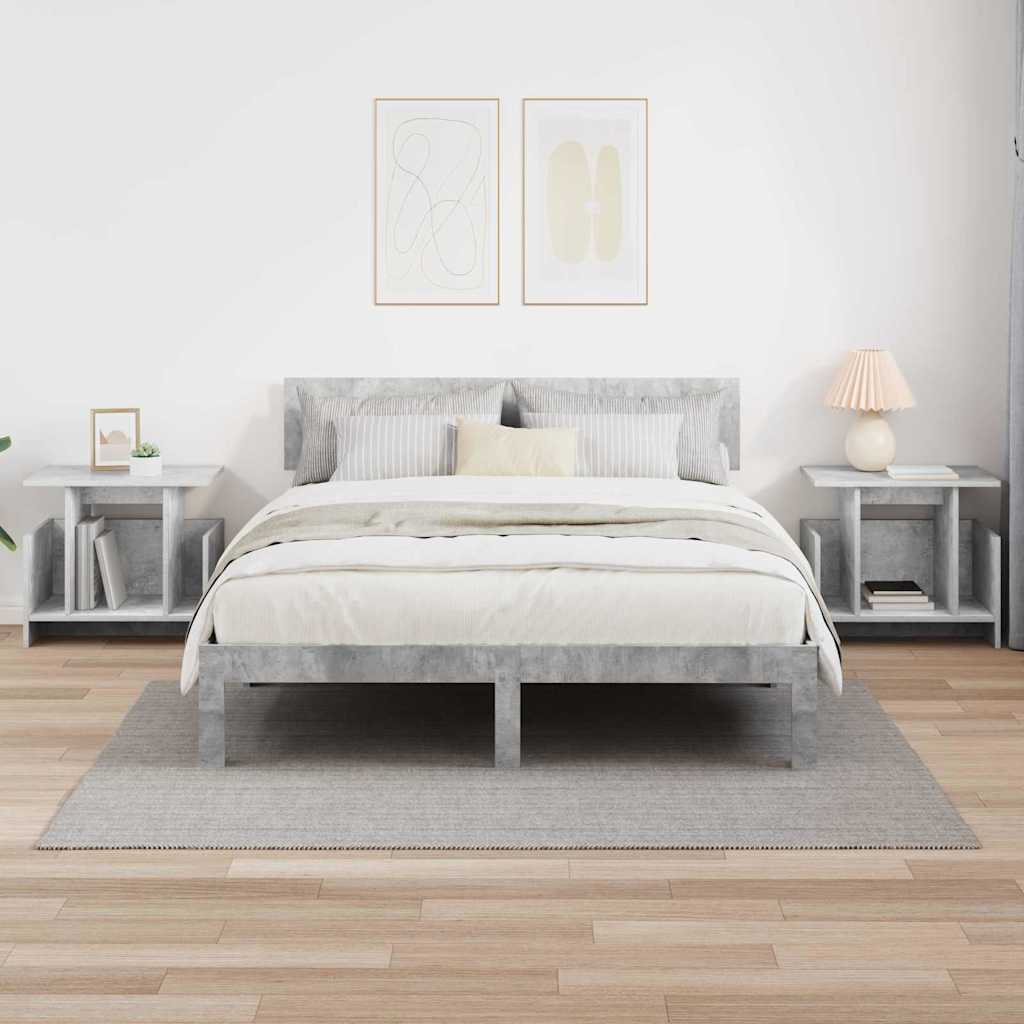 Βάση TV 2 pcs Σκυρόδεμα Γκρι 50 x 35 x 45 cm Επεξεργασμένο ξύλο