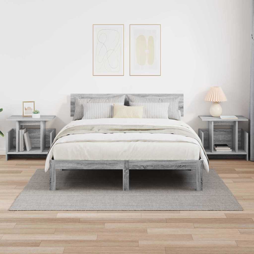 Βάση TV 2 pcs Γκρίζο Σονομα 50 x 35 x 45 cm Επεξεργασμένο ξύλο