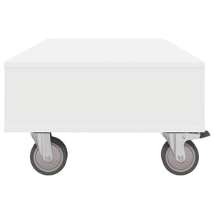 Κομοδίνο με τροχούς Λευκό 90 x 50 x 30 cm Επεξεργασμένο ξύλο - Pakobazaar