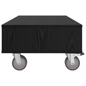 Κομοδίνο με τροχούς Μαύρη Οξυά 90 x 50 x 30 cm - Pakobazaar