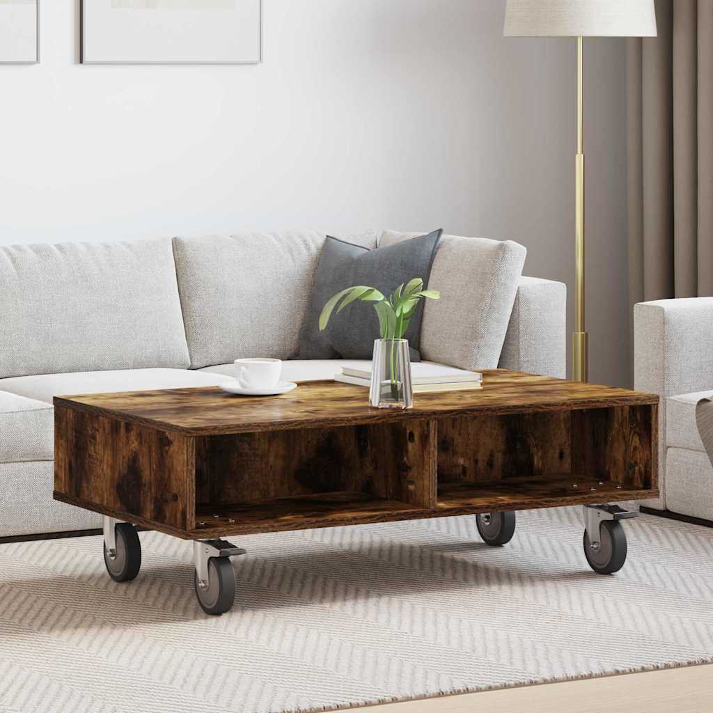 Κομοδίνο με τροχούς Καπνιστό Δρύς 90 x 50 x 30 cm - Pakobazaar