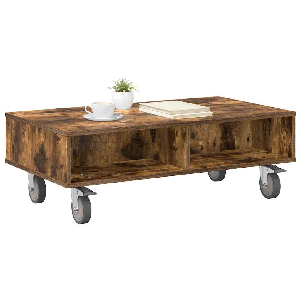 Κομοδίνο με τροχούς Καπνιστό Δρύς 90 x 50 x 30 cm - Pakobazaar