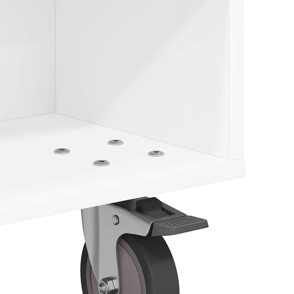 Κομοδίνο με τροχούς Λευκό 50,5 x 50 x 30 εκ Επεξεργασμένο ξύλο - Pakobazaar