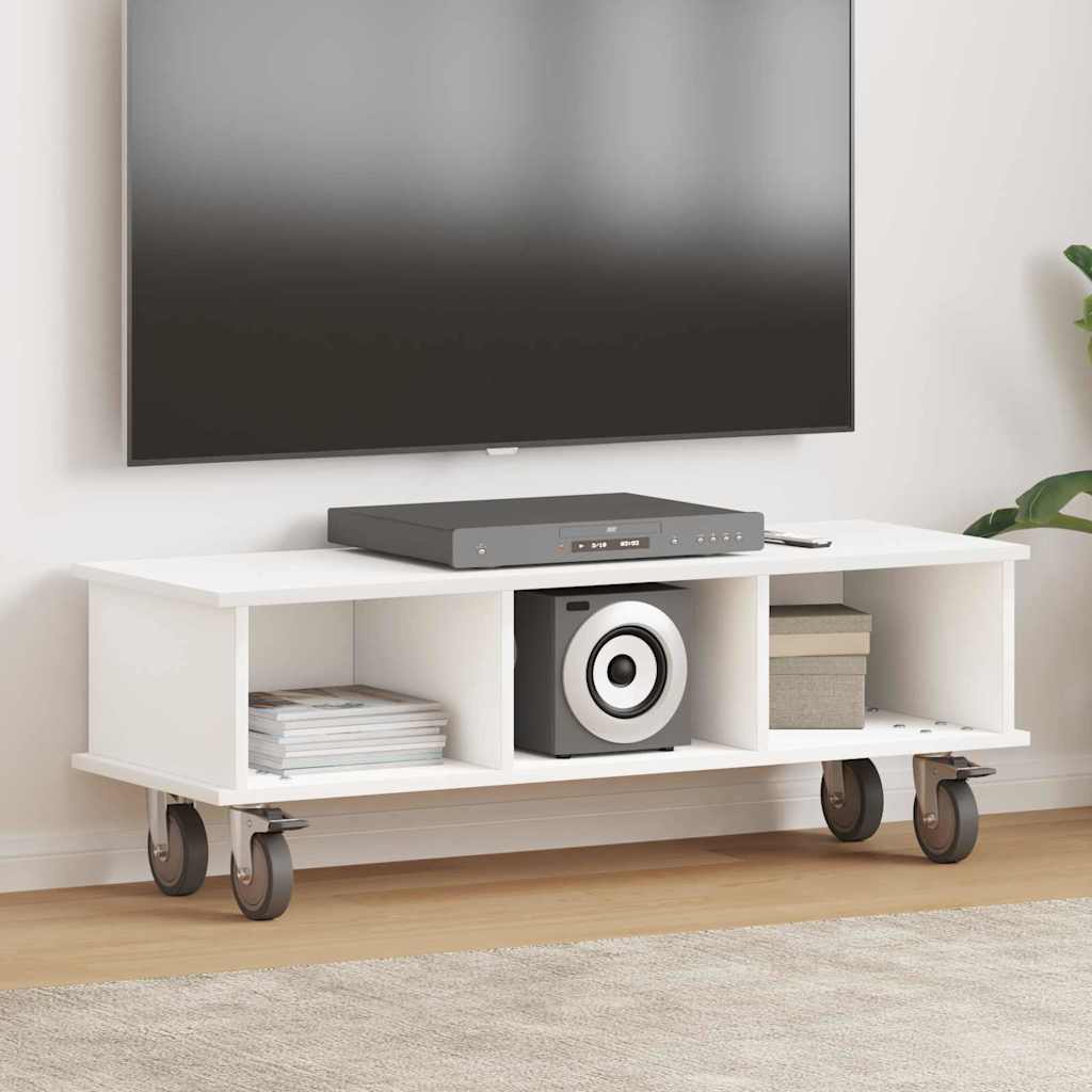 Βάση TV Λευκό 100 x 35 x 35 εκ Επεξεργασμένο ξύλο
