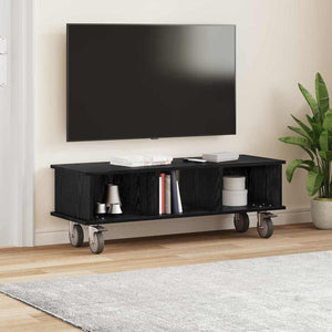 Βάση TV 100 x 35 x 35 εκ Μαύρη Οξυά Επεξεργασμένο Ξύλο