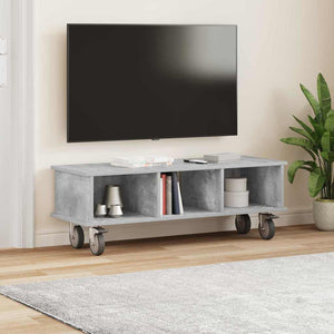 Βάση TV 100 x 35 x 35 εκ Σκυρόδεμα Γκρι Επεξεργασμένο Ξύλο