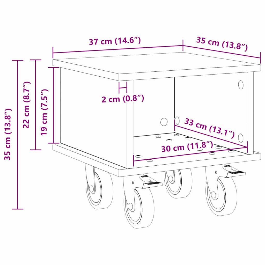 Βάση TV Σκυρόδεμα Γκρι 37 x 35 x 35 εκ Επεξεργασμένο ξύλο
