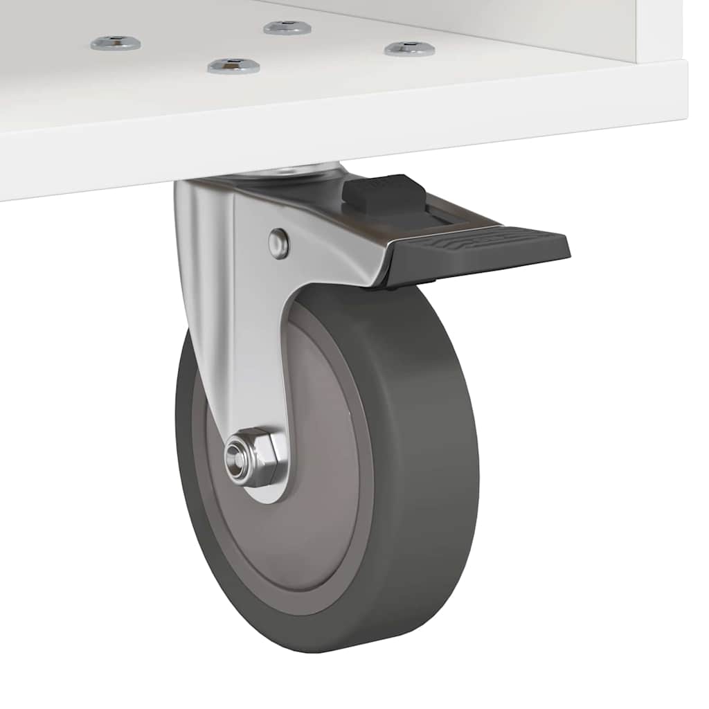 Κομοδίνο 2 pcs Λευκό 40,5 x 40 x 48 εκ. Επεξεργασμένο ξύλο