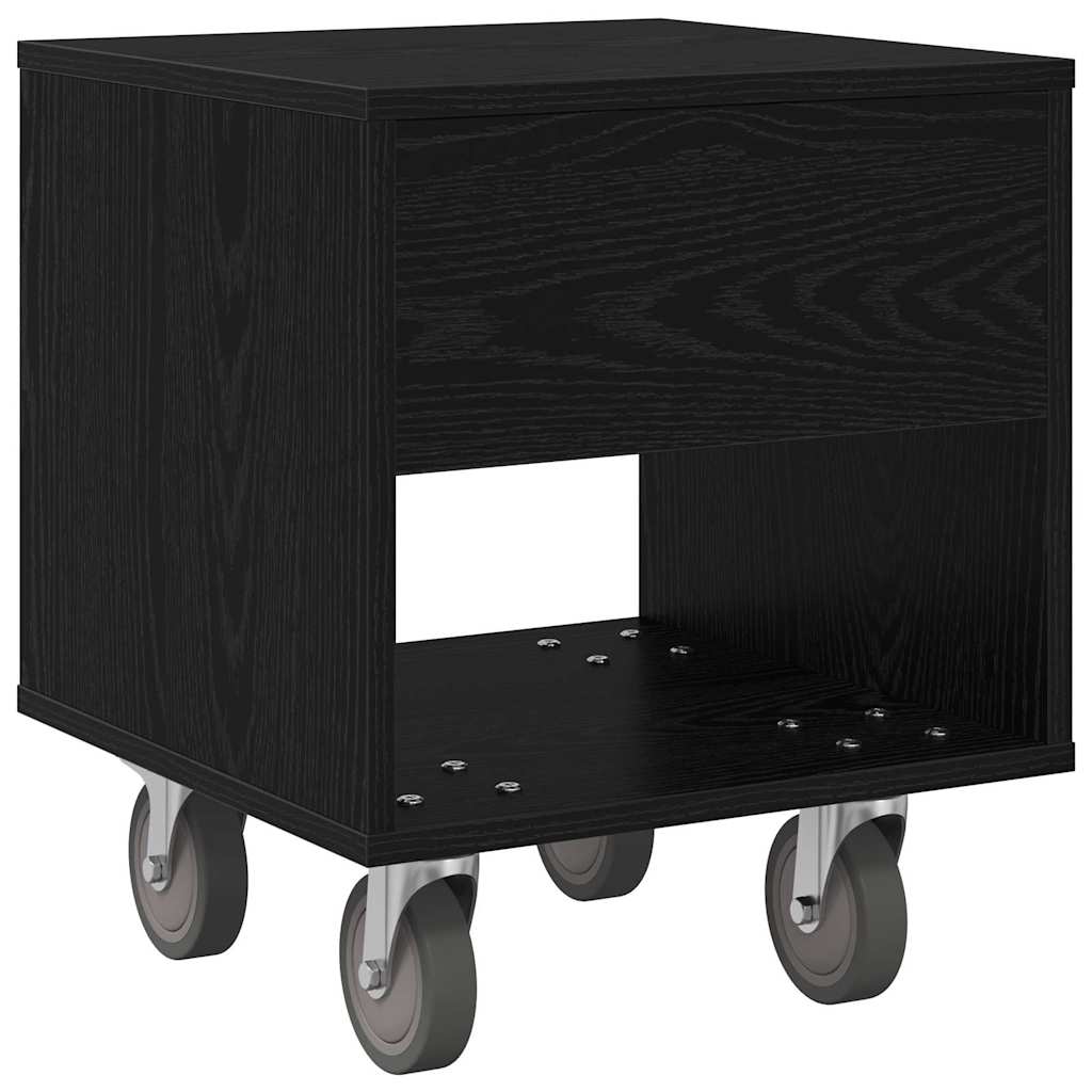 Κομοδίνο Μαύρη Οξυά 40,5 x 40 x 48 εκ. Επεξεργασμένο ξύλο