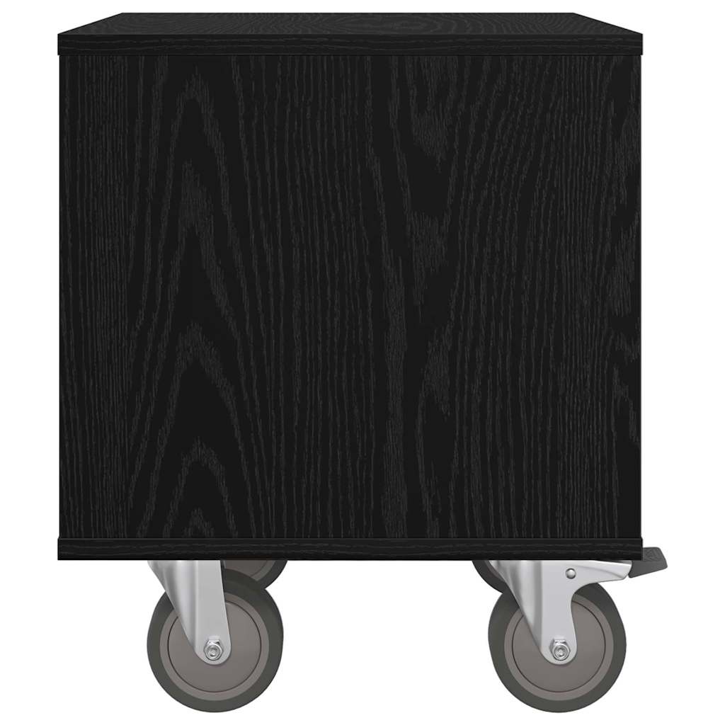 Κομοδίνο Μαύρη Οξυά 40,5 x 40 x 48 εκ. Επεξεργασμένο ξύλο