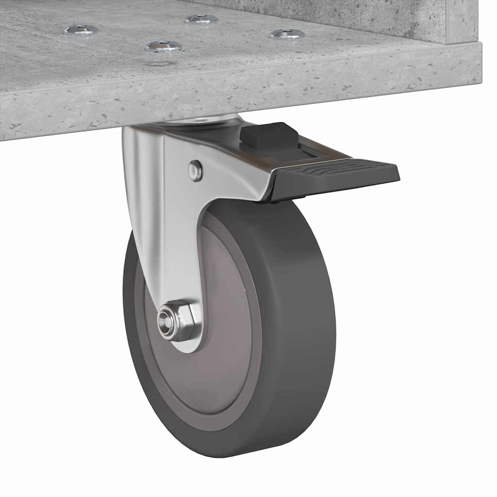 Κομοδίνο Σκυρόδεμα Γκρι 40,5 x 40 x 48 εκ. Επεξεργασμένο ξύλο