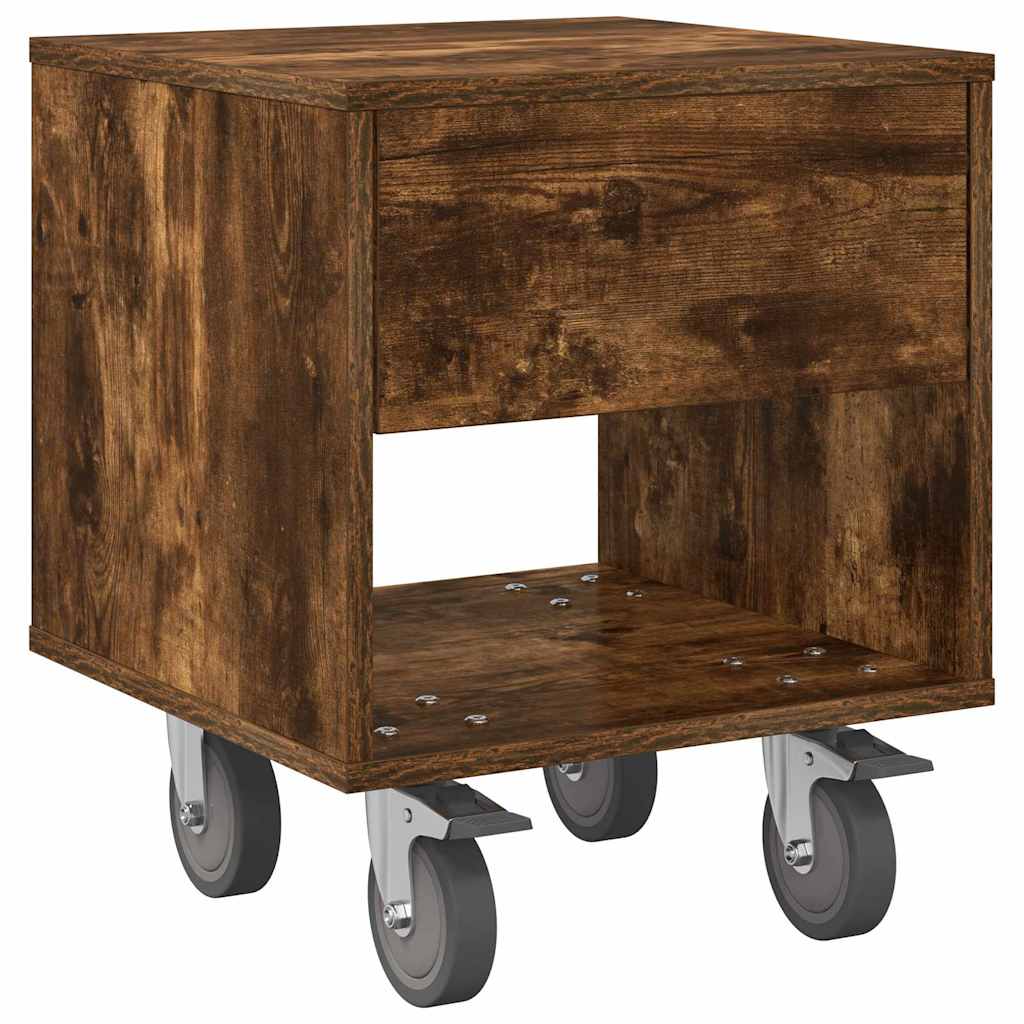 Κομοδίνο Καπνιστό Δρύς 40,5 x 40 x 48 εκ. Επεξεργασμένο ξύλο