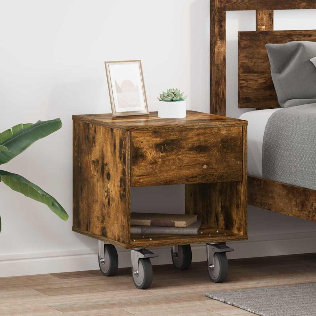 Κομοδίνο 2 pcs Καπνιστό Δρύς 40,5 x 40 x 48 εκ.