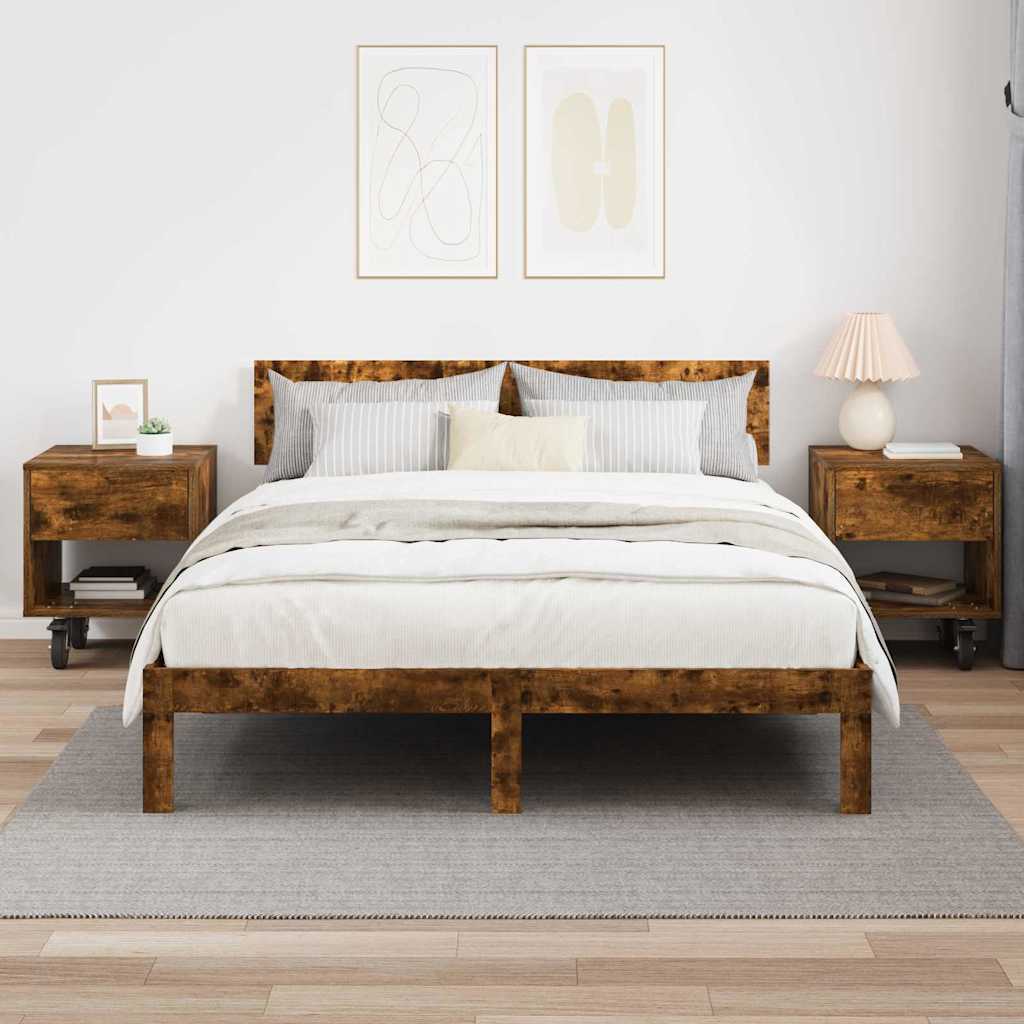 Κομοδίνο 2 pcs Καπνιστό Δρύς 40,5 x 40 x 48 εκ.