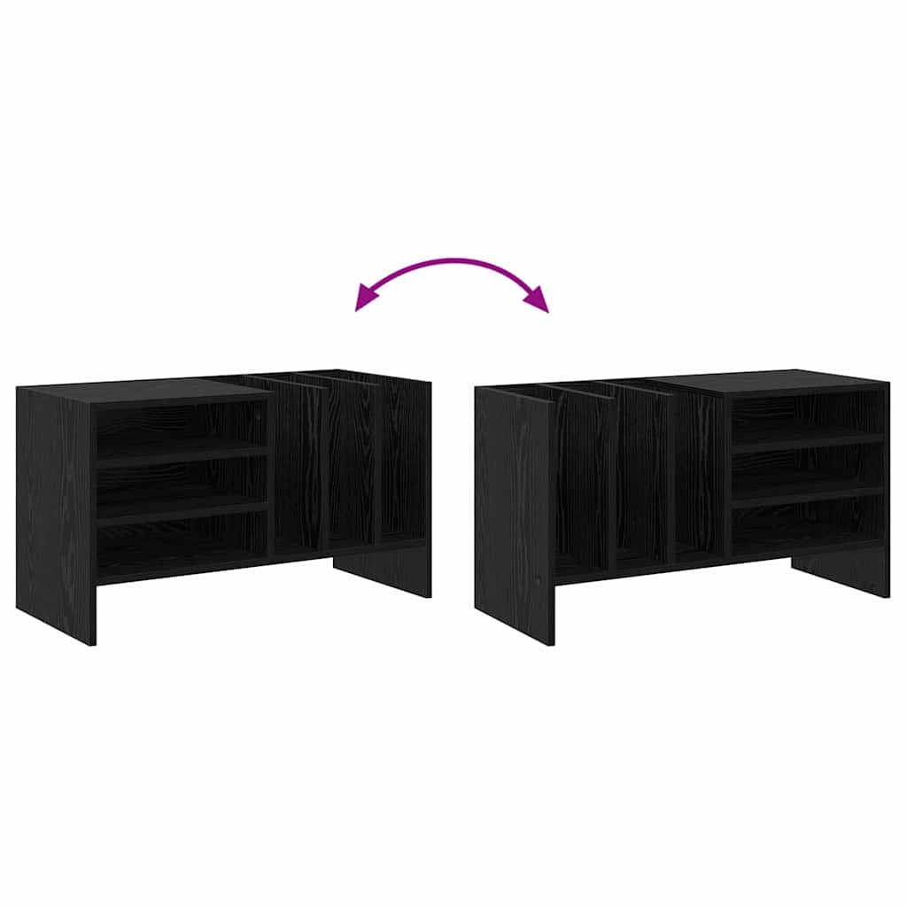 Ντουλάπι δίσκων βινυλίου με ράφι Μαύρη Οξυά 78,5 x 35 x 45 εκ - Pakobazaar