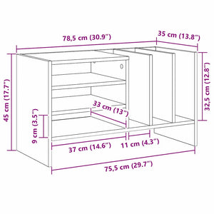 Ντουλάπι δίσκων βινυλίου με ράφι Artisan Oak 78,5 x 35 x 45 εκ - Pakobazaar