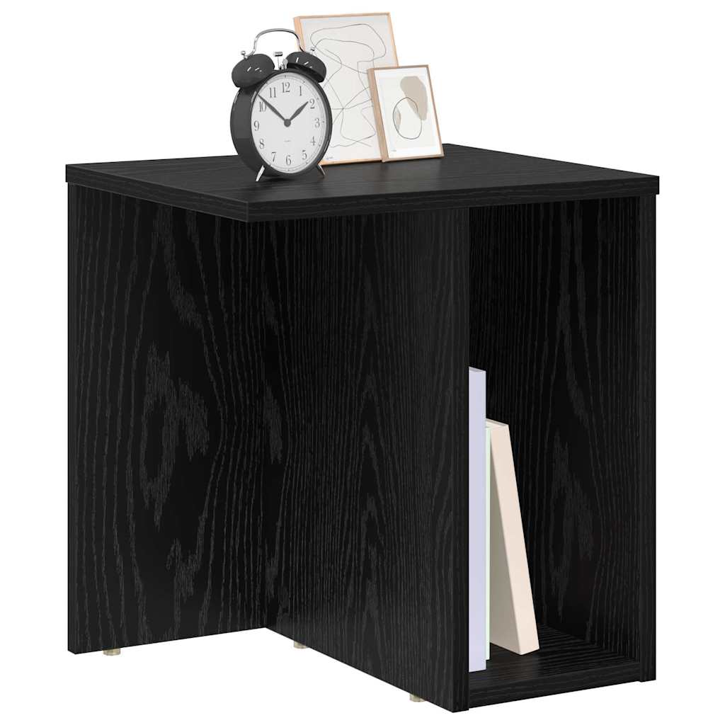 End Table 2 pcs Μαύρη Οξυά 37 x 32 x 40 εκ Επεξεργασμένο ξύλο