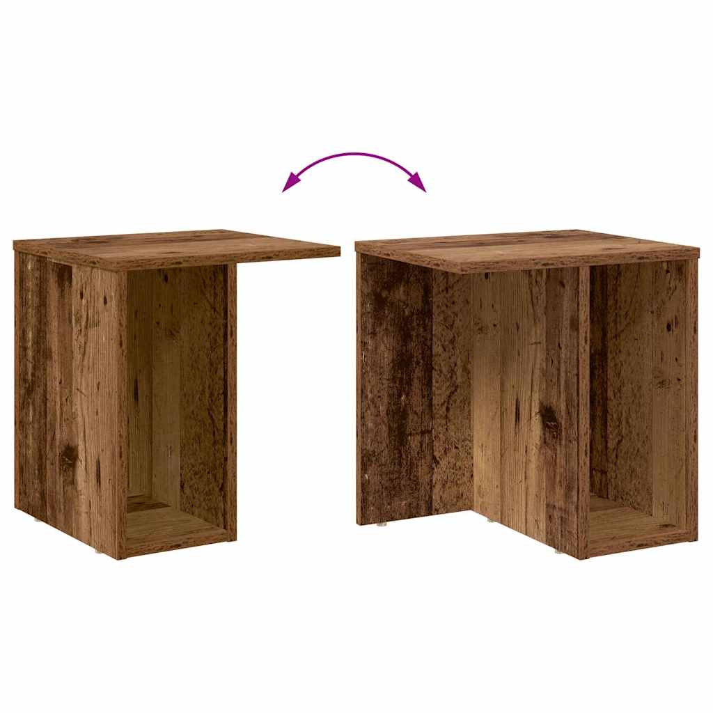End Table 2 pcs Παλιό ξύλο 37 x 32 x 40 εκ Επεξεργασμένο ξύλο