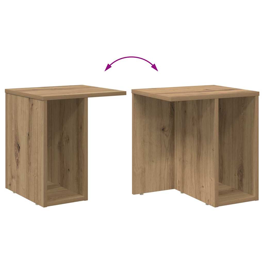 End Table Artisan Oak 37 x 32 x 40 εκ Επεξεργασμένο ξύλο