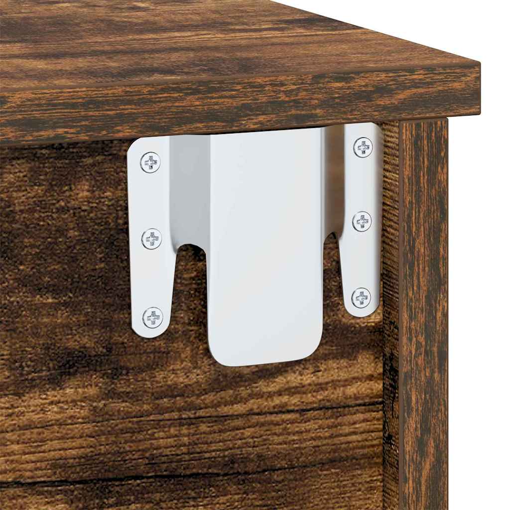 Κομοδίνο 2 pcs Καπνιστό Δρύς 40 x 31 x 15 εκ Επεξεργασμένο ξύλο