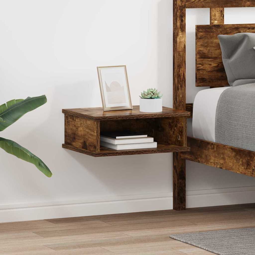 Κομοδίνο 2 pcs Καπνιστό Δρύς 40 x 31 x 15 εκ Επεξεργασμένο ξύλο