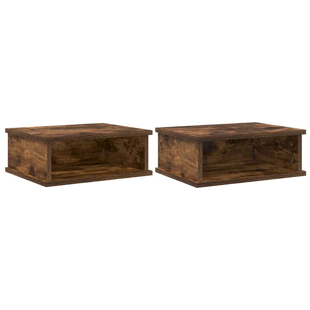 Κομοδίνο 2 pcs Καπνιστό Δρύς 40 x 31 x 15 εκ Επεξεργασμένο ξύλο