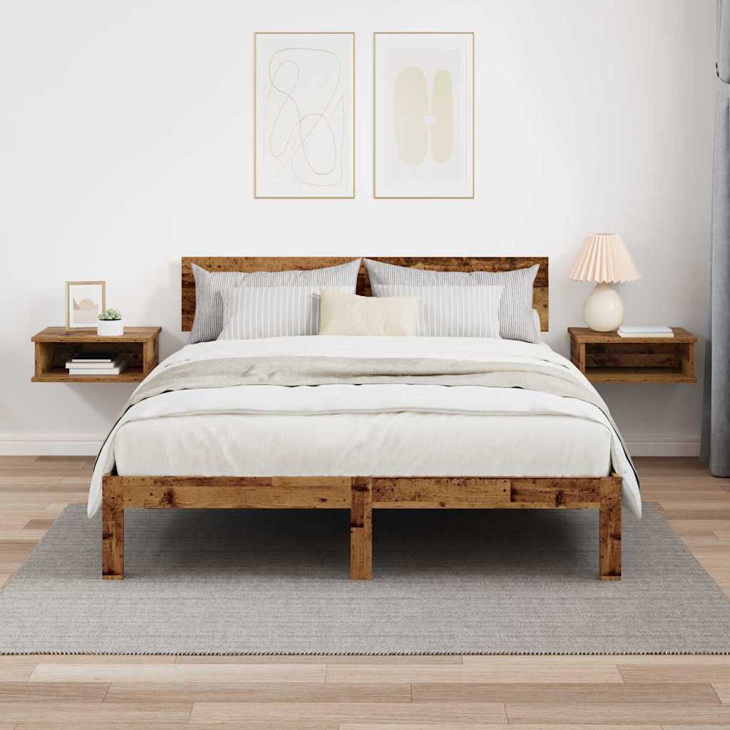 Κομοδίνο 2 pcs Παλιό ξύλο 40 x 31 x 15 εκ Επεξεργασμένο ξύλο