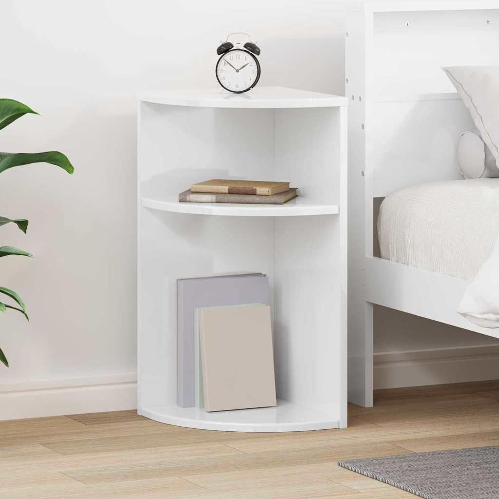 End Table Υψηλής γυαλάδας λευκό 29,6 x 29,6 x 60 εκ - Pakobazaar